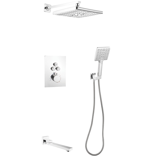 Three function constant temperature button shower set