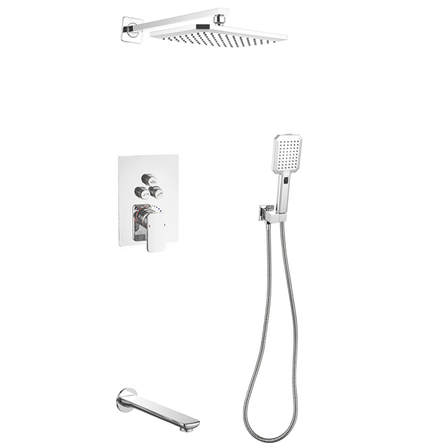 Three function constant temperature button shower set