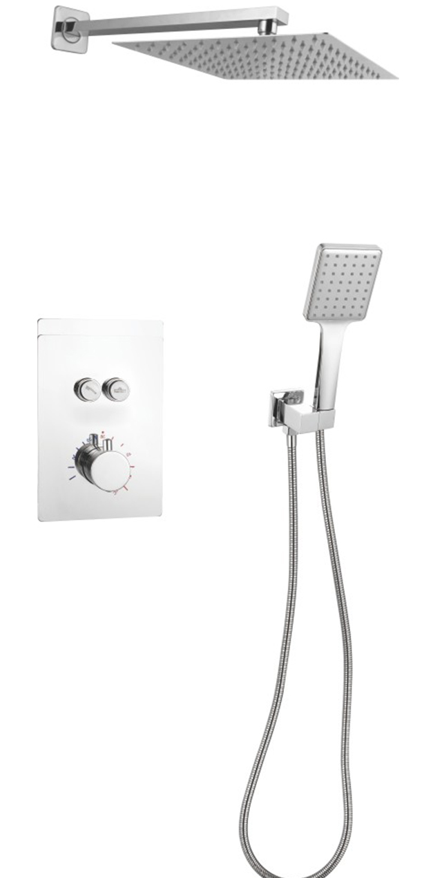 Two function constant temperature button shower set