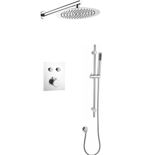 Two function constant temperature button shower set