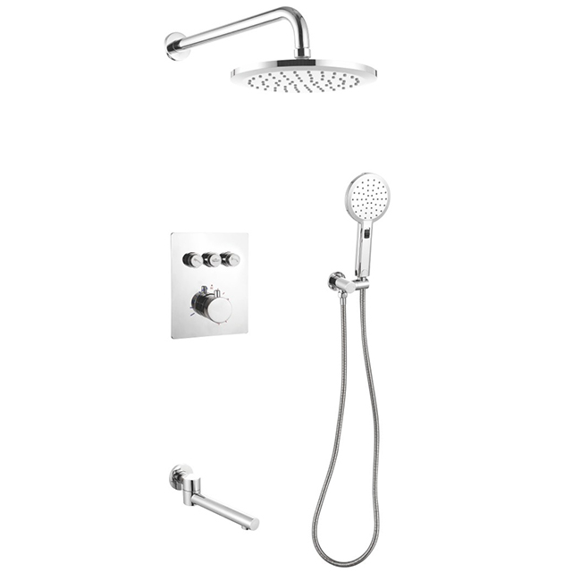 Three function constant temperature button shower set