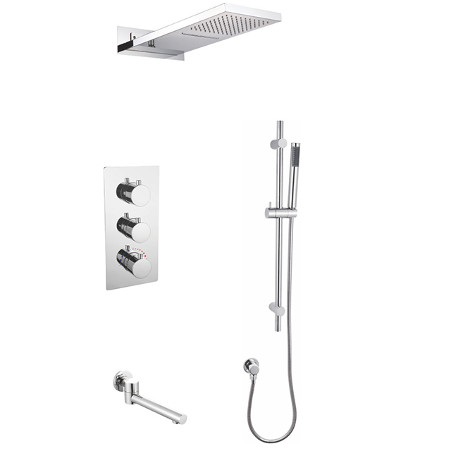 Three function constant temperature button shower set